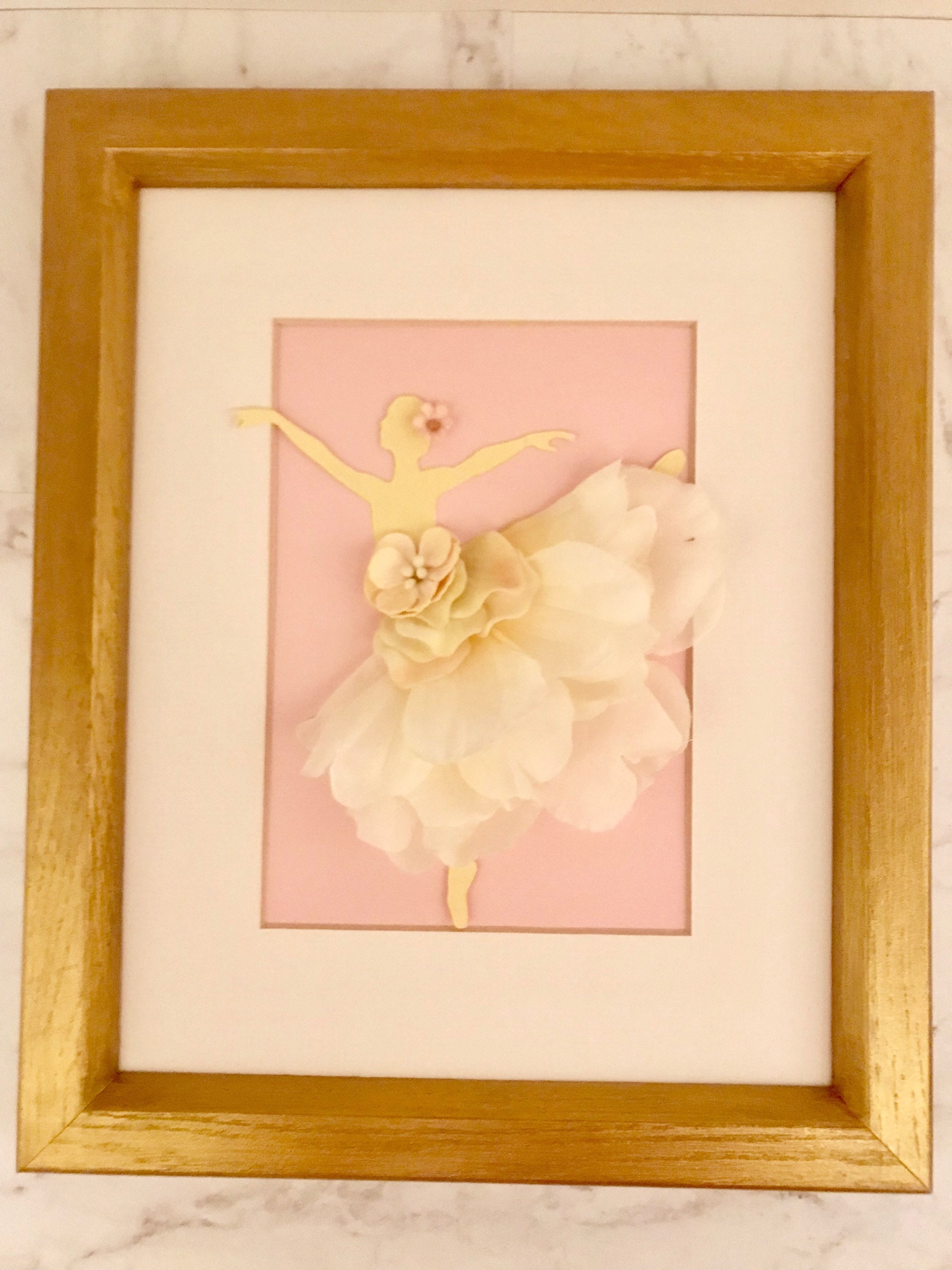 Ballerina wall art/ nursery wall art/ Pink and Gold wall Etsy