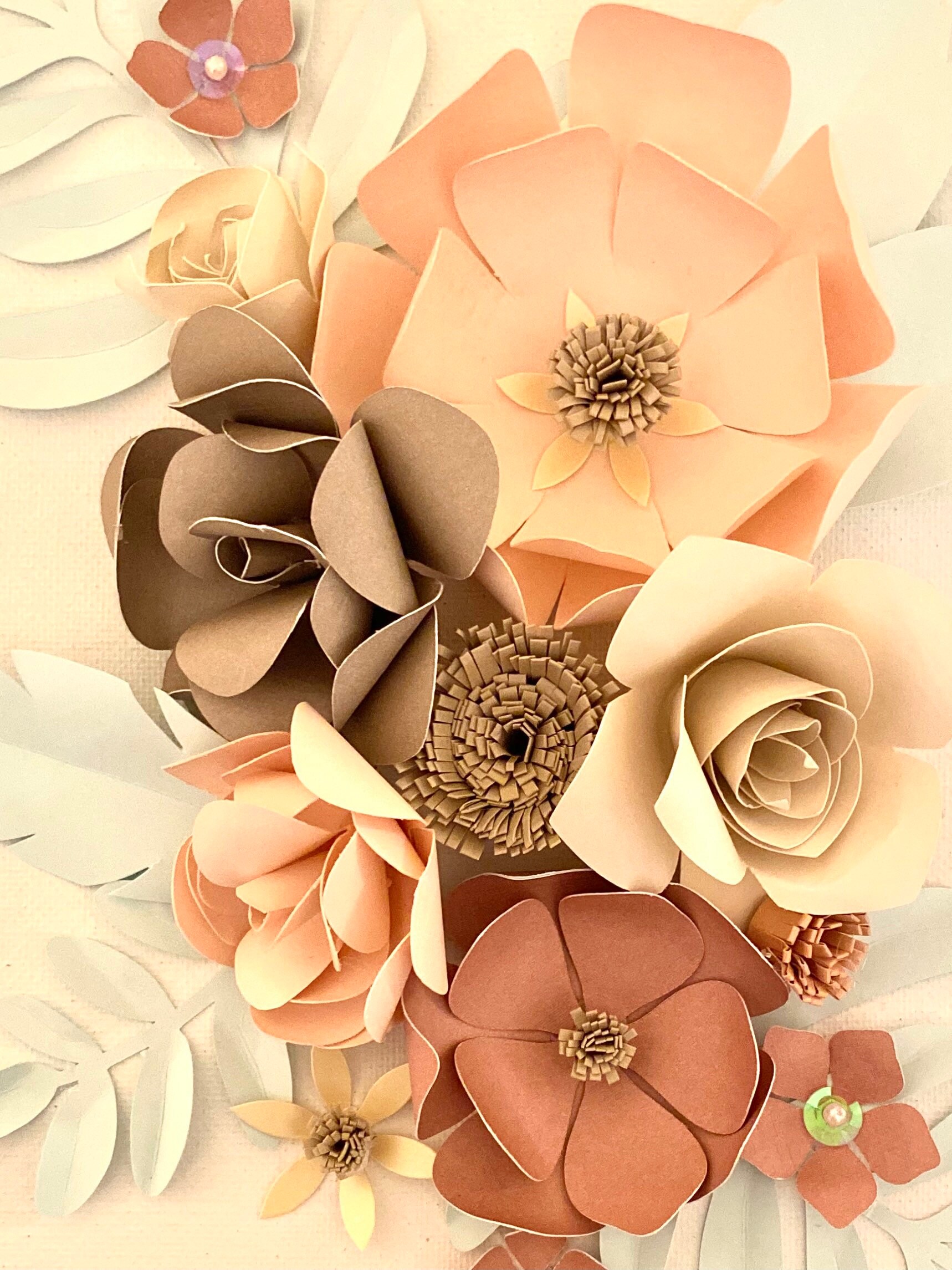 Paper Flower Wall Art/nursery Wall Art/paper Flower/canvas Etsy