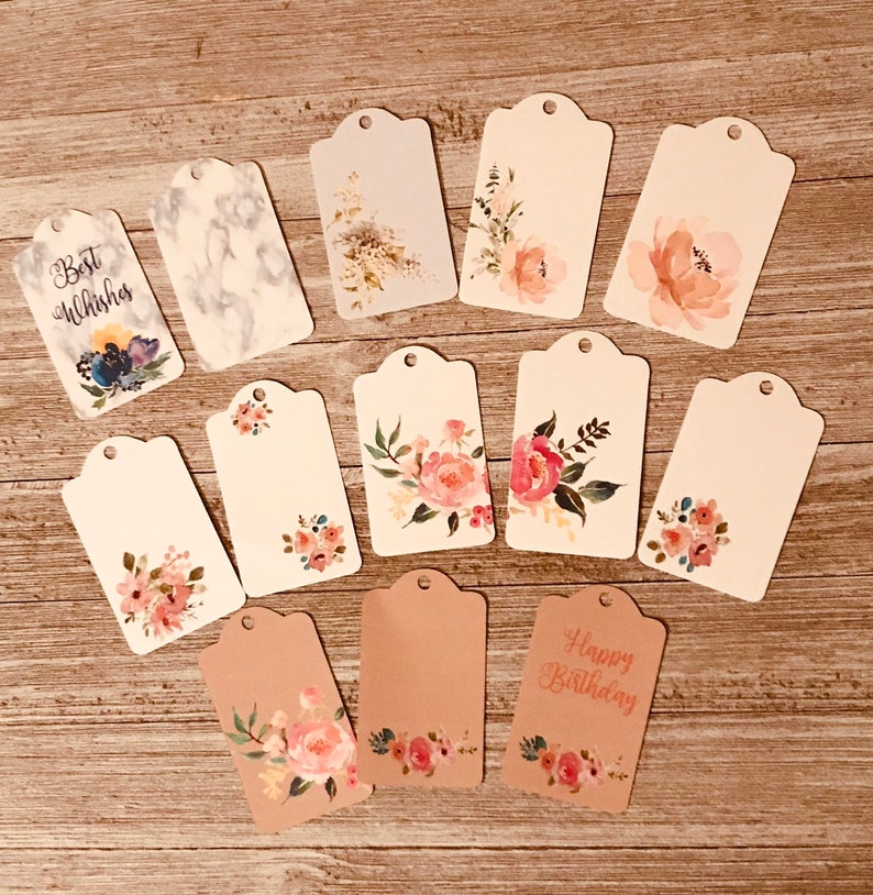 Gift tags/ Set of 20 gift tags/ wedding tags/ Birthday gift tags/ welocome bag tags/ Monogram tags/ Thank you tags/ personalized tags image 2