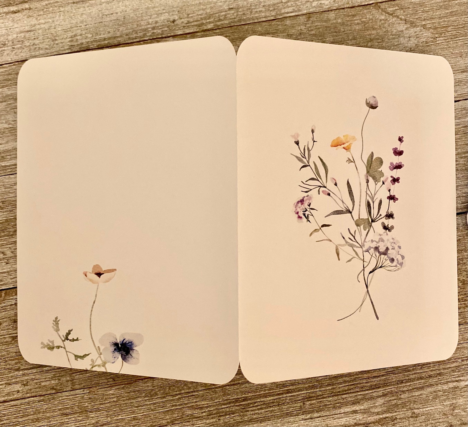 Watercolor Wildflower Note Card Set: Botanical All Occasion Cards - Etsy