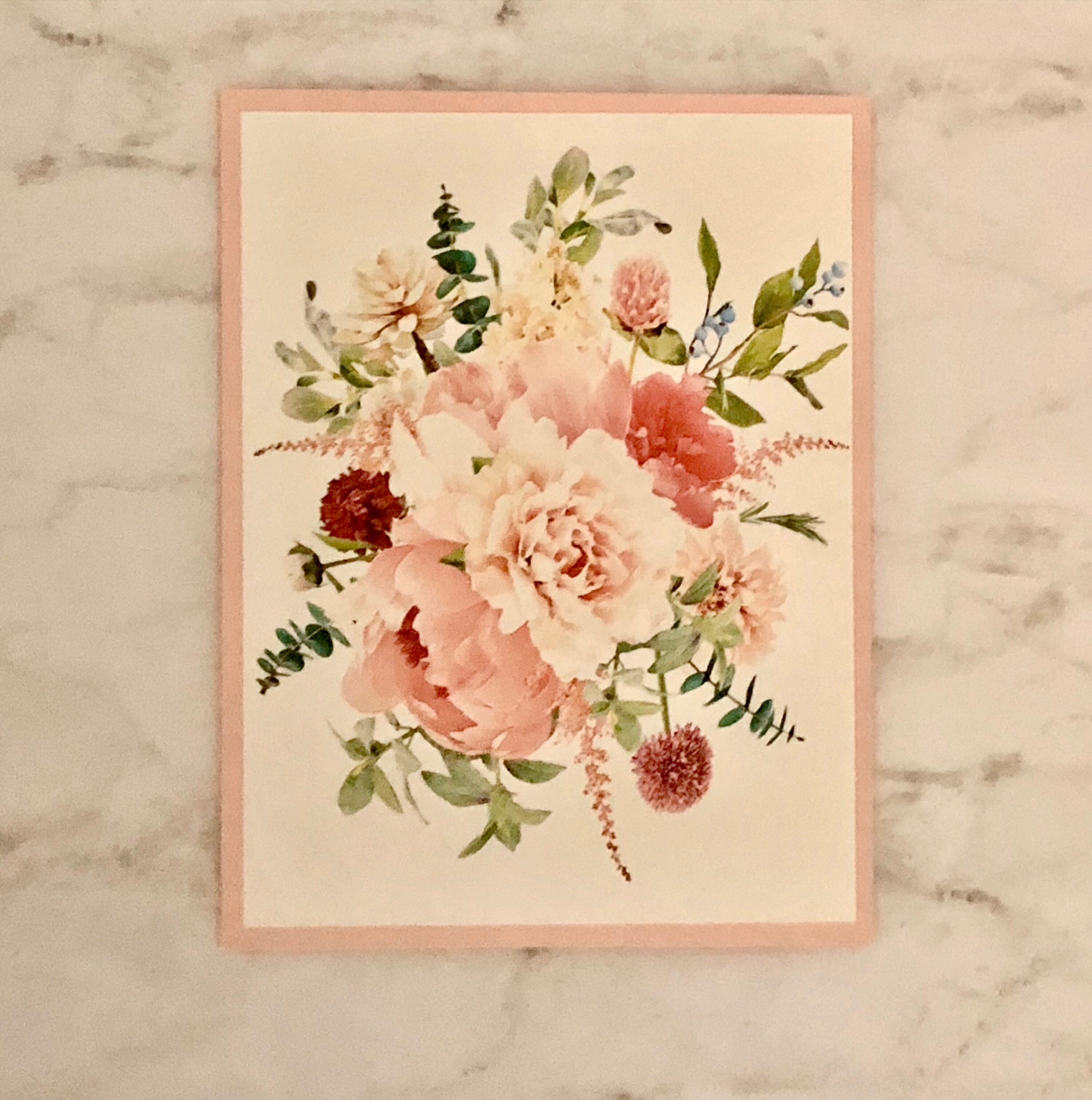Peony Watercolor Card Set: Floral Blank Note Cards - Etsy