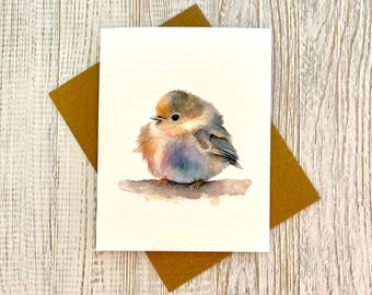 Tarjetas de notas de pajaritos en acuarela: tarjetas de felicitación en blanco para cualquier ocasión