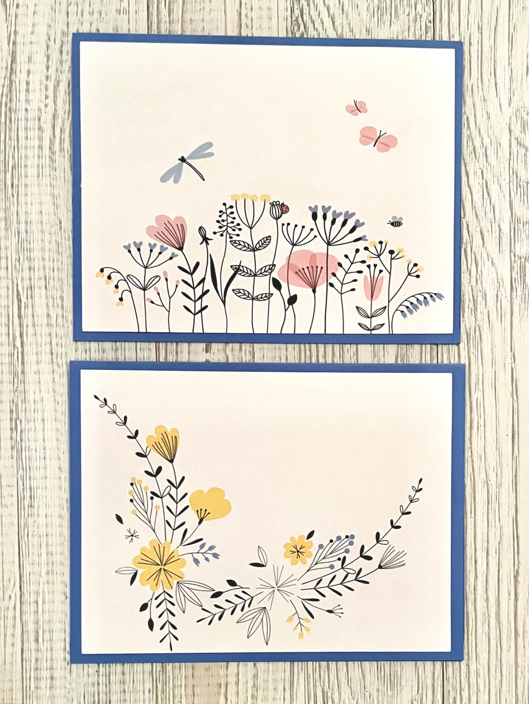 Floral Watercolor Note Card Set: Handmade Blank Cards - Etsy