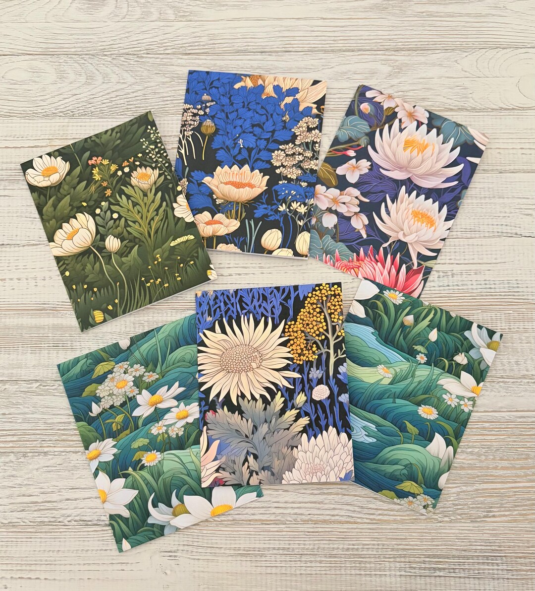 Wildflower Note Card Set: Botanical Zen Garden, Set of 6 - Etsy