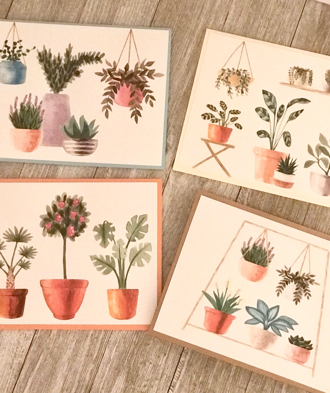 Botanical Cards/ House Plants/ Hanging Plants/ Potted Plants/plant Note Cards/plant Stationary