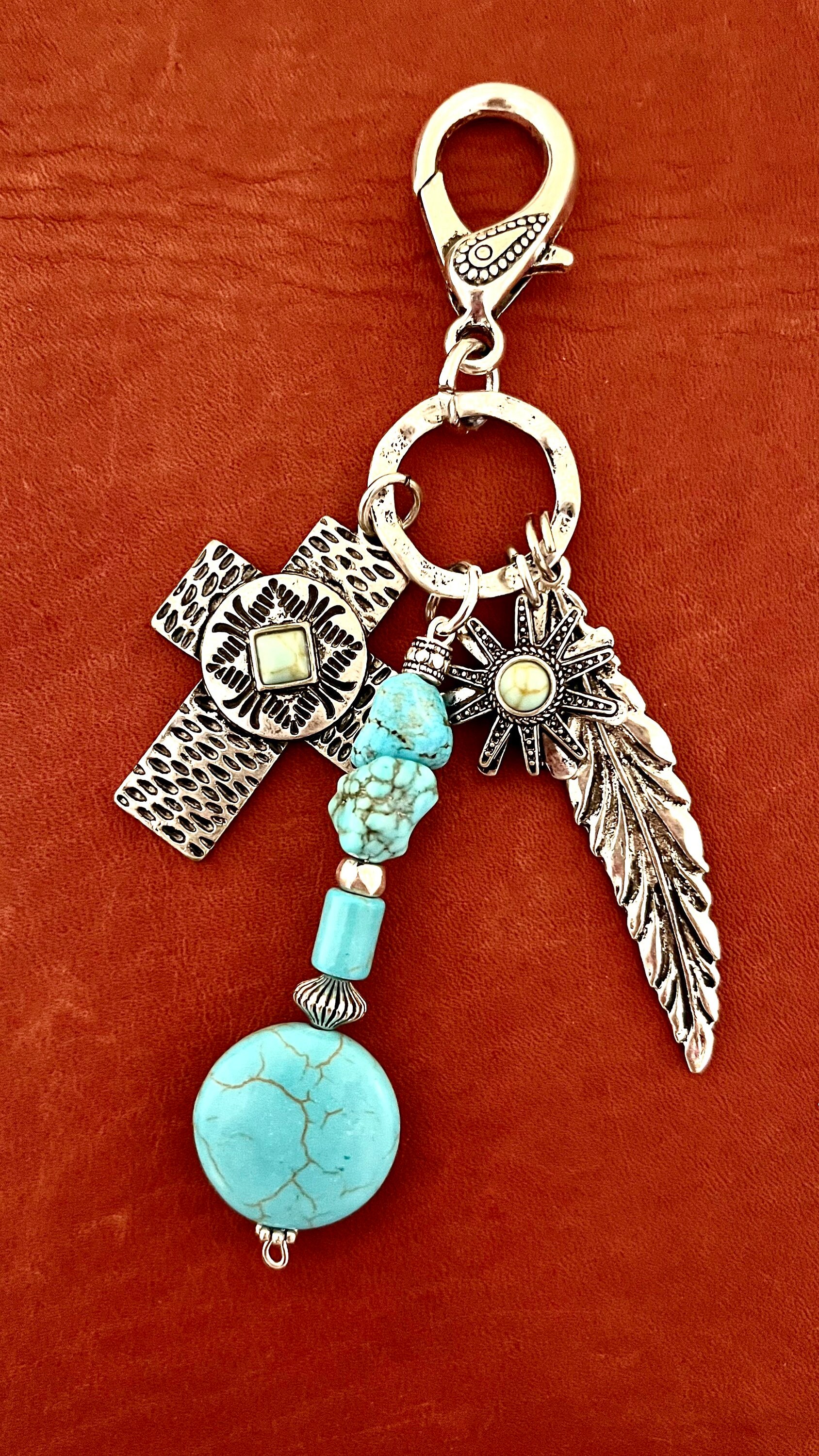 Porte-clés Turquoise Et Argent - Marque Nordstrom - Modèle B - Occasion - Pour Femmes