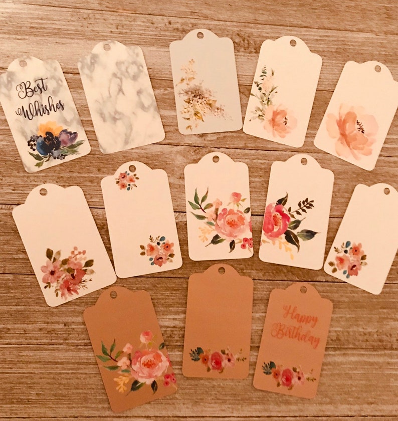 Gift tags/ Set of 20 gift tags/ wedding tags/ Birthday gift tags/ welocome bag tags/ Monogram tags/ Thank you tags/ personalized tags image 4