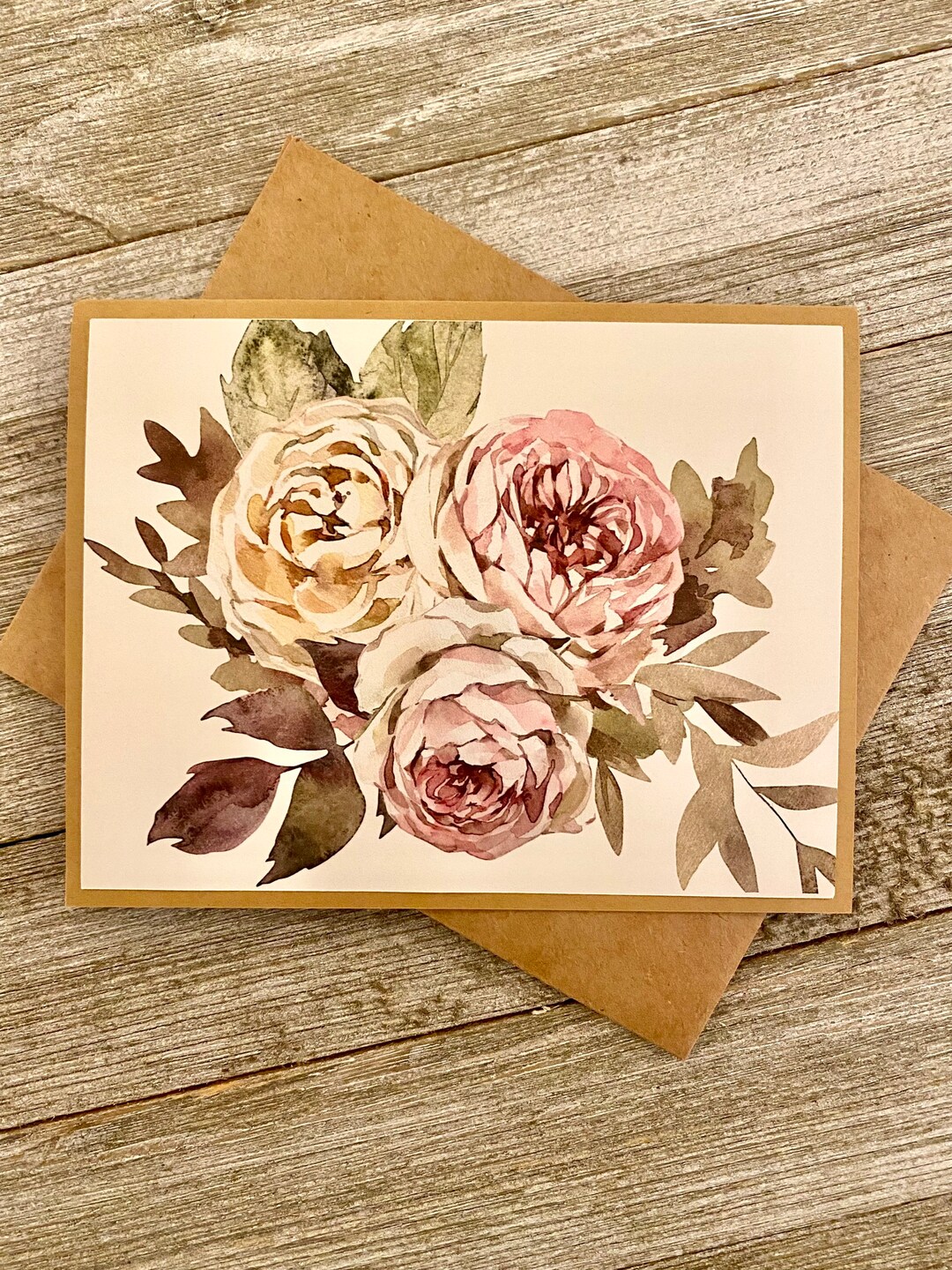 Vintage Peony Watercolor Card Set: Floral Greeting Cards - Etsy