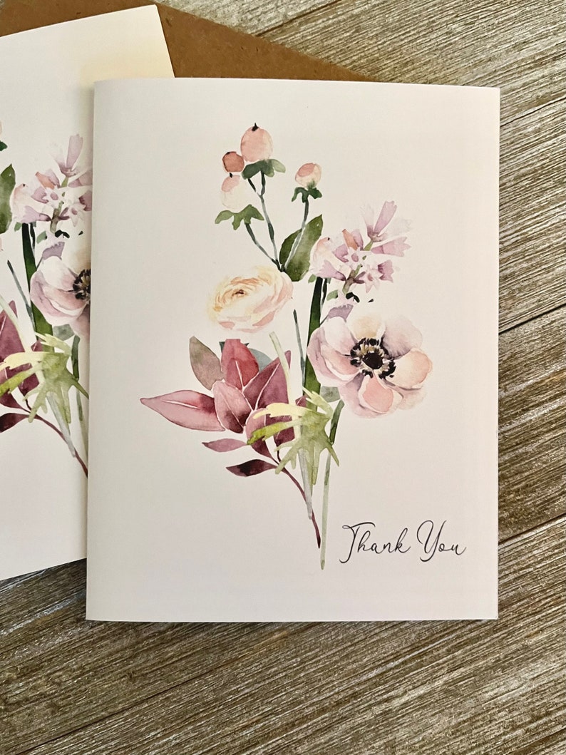 Watercolor Wildflower Note Card Set: Botanical All-occasion Cards - Etsy