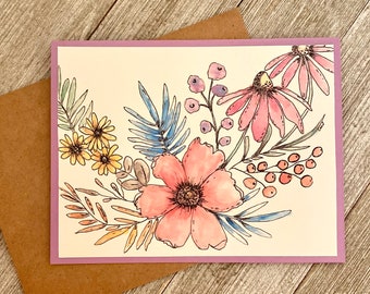Watercolor Wildflower Card Set: Handmade Floral Greeting Cards