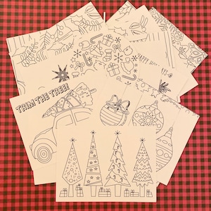 Coloring cards/ Coloring Christmas postcards/ Gift cards/ Coloring Christmas set / quarantine holiday postcards
