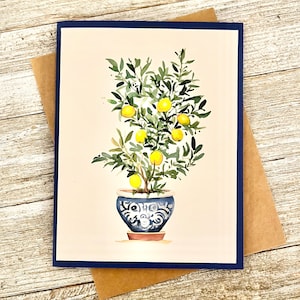 Lemon Tree Note Cards/Lemon watercolor Note cards/lemon Tree  Note cards/Botanical cards/Citrus stationary/lemon note cards