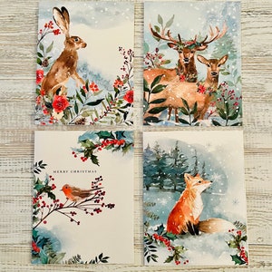 Winter Woodland Animal Christmas cards/animal Christmas cards/Christmas animals/Christmas note cards/Christmas greeting cards/Christmas card