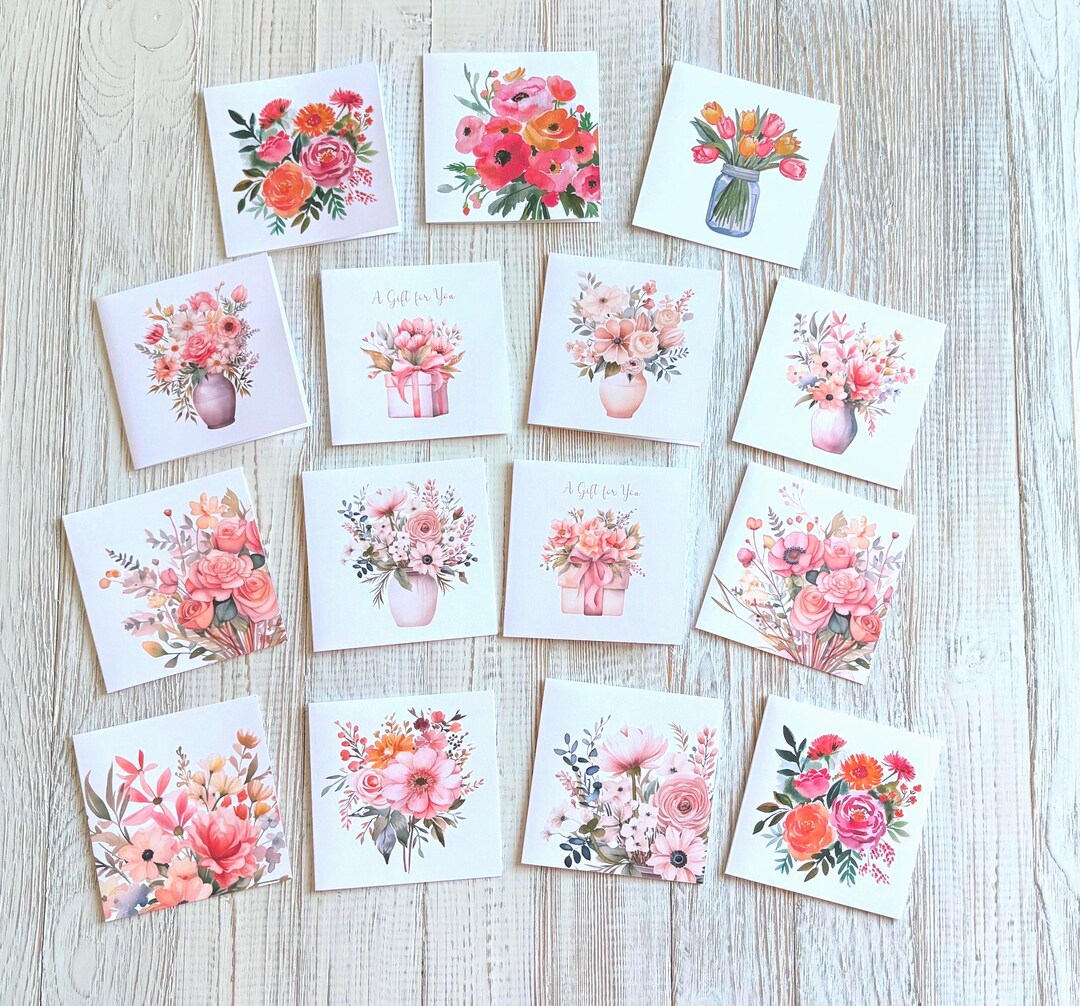Floral Mini Note Cards 3x3 - Set of 15 Small Gift Notes - Etsy