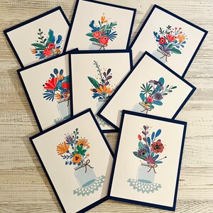 Watercolor Floral Note Cards: Mason Jar Flower Set