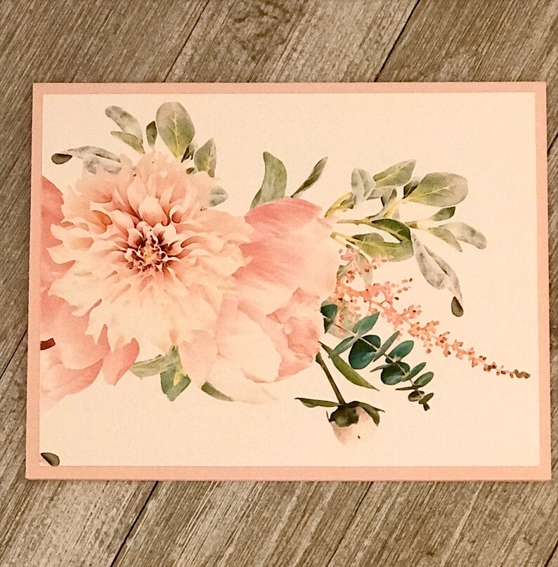 Peony Watercolor Card Set: Floral Blank Note Cards - Etsy
