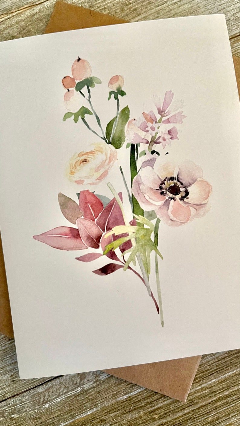 Watercolor Wildflower Note Card Set: Botanical All-occasion Cards - Etsy