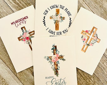 Cross Card Set/Easter Cards/religious card set/Cross/Christian cards/Bible verse cards/Cross Cards/Variety Christian card pack.