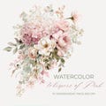 Watercolor Dusty Pink & Ivory Floral Clipart Pack | 10 Trailing Flower Arrangements Pngs | Dusty Rose Botanical Wedding Baby Shower Flowers