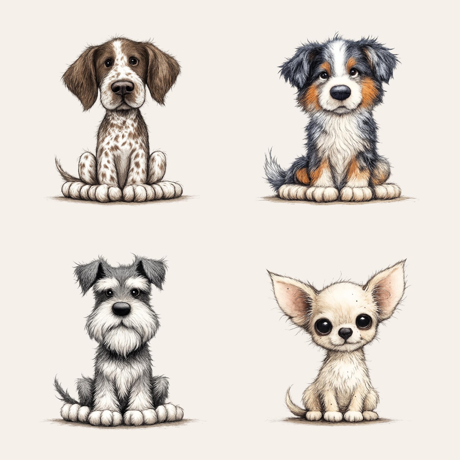 Watercolor Whimsical Dogs Clipart Set | 20 Dog Breeds Pngs | Animal ...