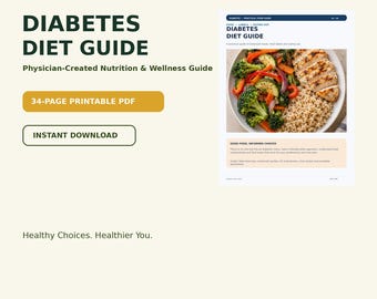 Diabetes Diet Guide PDF | Blood Sugar Nutrition Guide | Diabetic Meal Planning & Healthy Eating