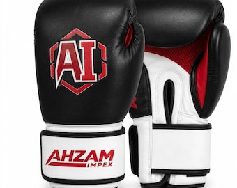 Guantes de boxeo personalizados, guantes de boxeo de cuero negro y rojo, guantes de lucha hechos a mano, guantes de entrenamiento para hombres, regalo para boxeadores, equipo de boxeo personalizado.