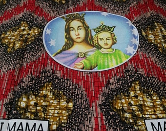 Sold By Yard African Ankara Java Cotton Fabric Yard|Religious Symbol Ankara Fabric |Craft Making Cotton Fabric|Christian Symbol Craft Fabric