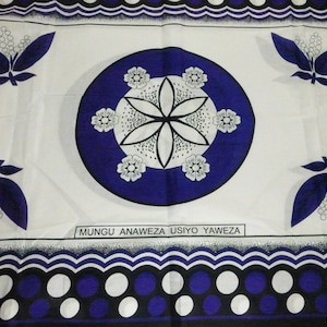 African Traditional Tanzania Nida Kanga Khanga Sarong /Beach Wrap/Fabrics For Dress Bags, Skirt making/Craft Making Fabrics/ Kanga Lesso