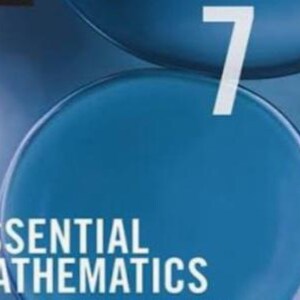 May include: A blue textbook cover featuring the large white number 7 at the top and the white text ESSENTIAL MATHEMATICS at the bottom. The design includes circular graphic elements in varying shades of blue, creating a layered visual effect.