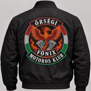 Phoenix Embroidery Design Motorcycle Club Patch Eagle & Piston Machine Embroidery  Jacket Backpack Cap Design