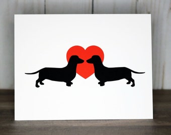 Dachshund Valentine Cards, Doxie Dog Valentine's Day Cards, Daschund Note Cards