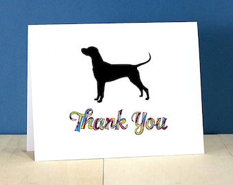 Dog Thank You Cards: Dog Silhouette Note Card Set, customize breed