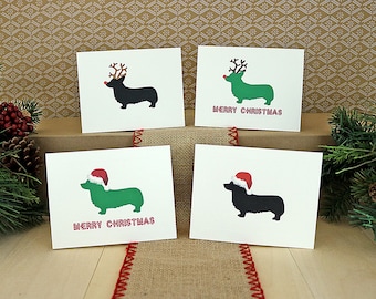 Corgi Christmas Card Set, Corgi Dog Holiday Cards