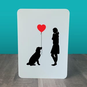 Dog Mom Greeting Card, Street Art Minimalist Design - Birthday, Love, Mother&#39;s Day, Valentine - Send Card Direct with Handwritten Message