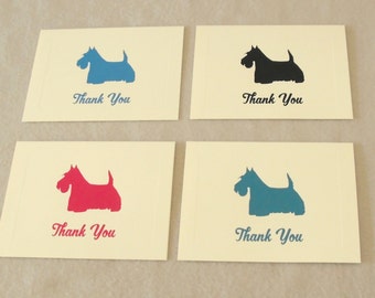 Scottish Terrier Thank You Card Pack, Scottie Notecards, Dog Stationery Set, Thank You Notes