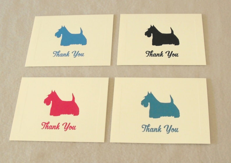 Scottish Terrier Thank You Card Pack, Scottie Notecards, Dog Stationery Set, Thank You Notes image 1