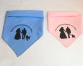 Wedding Dog Bandana. Labrador, Pug Puggle, or Dachshund silhouette.