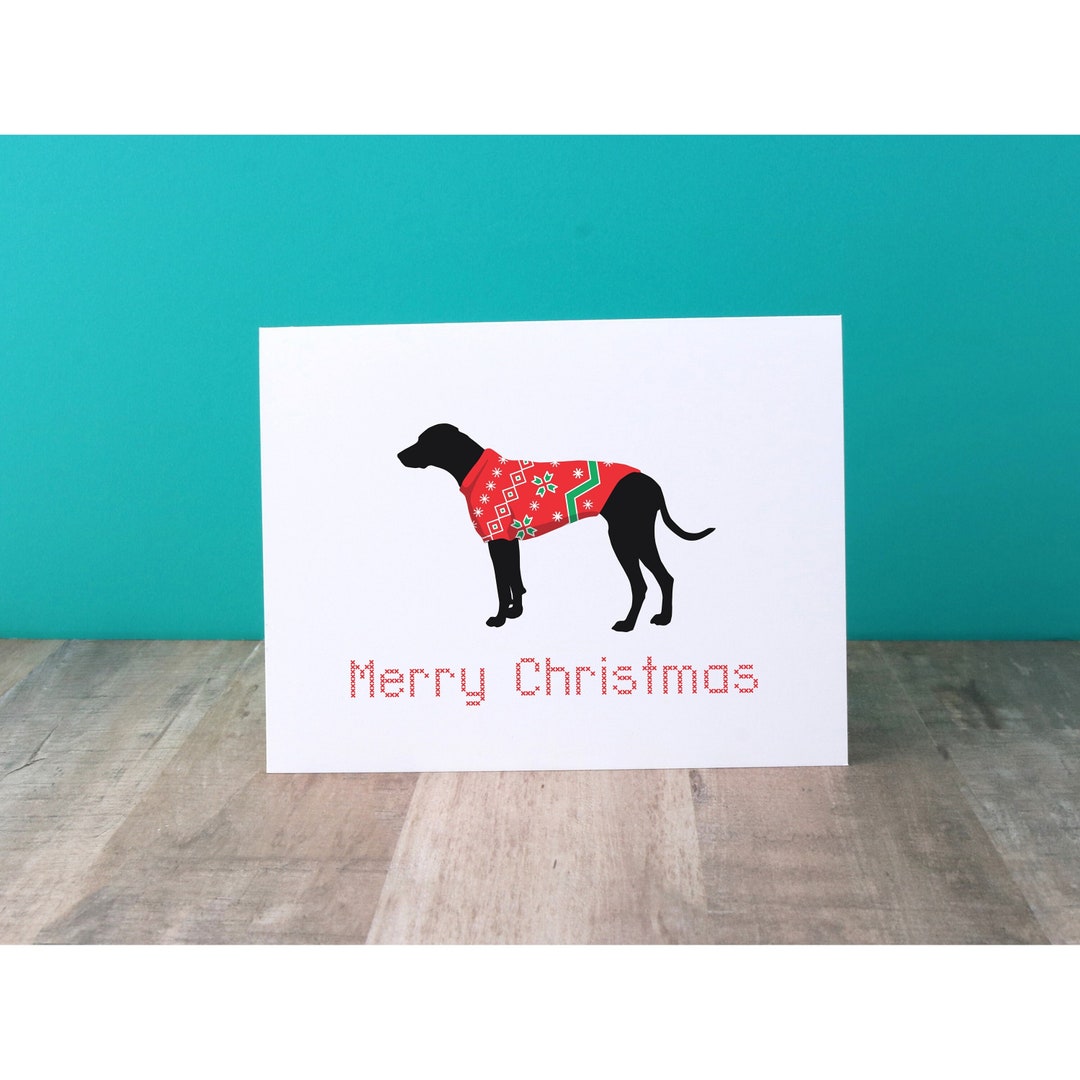 Dog Christmas Cards Holiday Card Pack Dog in Christmas Etsy