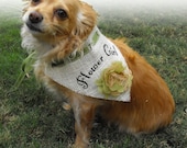 Burlap Wedding Dog Bandana for Pet Flower Girl