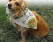 Burlap Wedding Dog Bandana for Pet Flower Girl