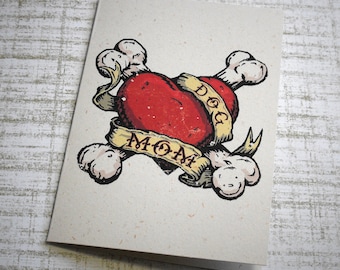 Dog Mom Mother's Day Card for Rockstar Pet Mom, Card from the dog