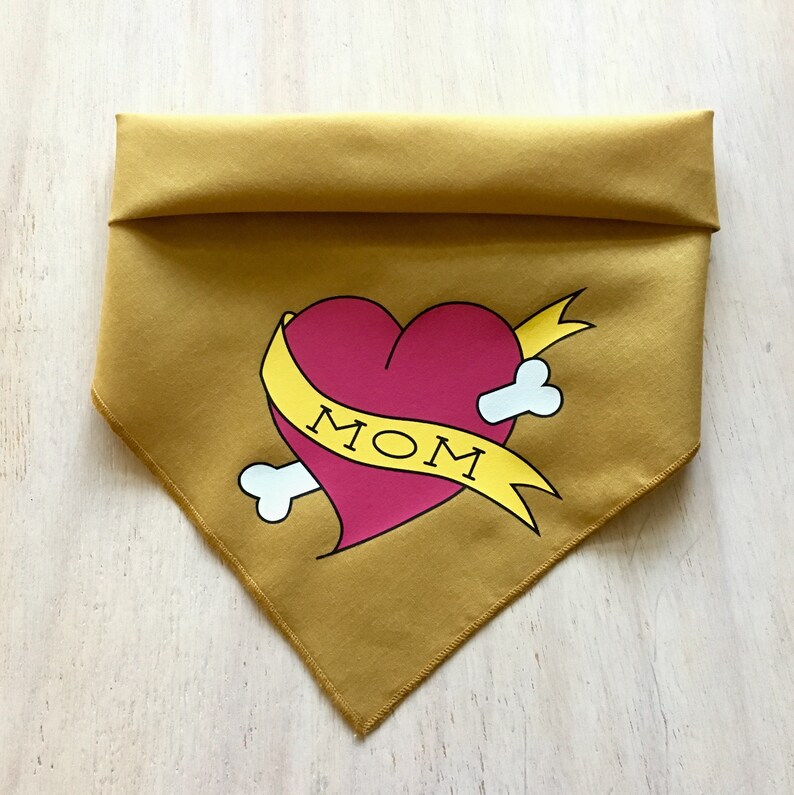 Mother's Day Dog Bandana with Dog Mom Tattoo Mothers Day Etsy