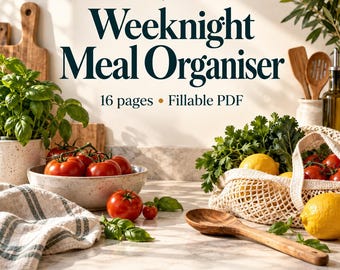 Meal Planner PDF, Fillable Weekly Menu and Grocery List, A4 and US Letter