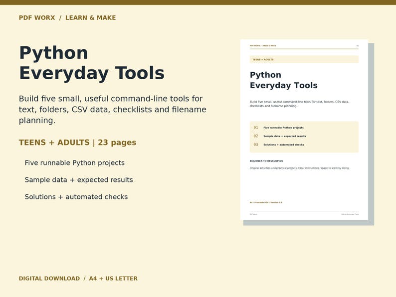Original product cover and format information for Python Everyday Tools.