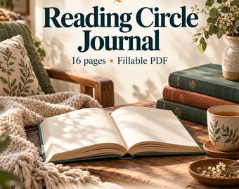 Book Club Journal PDF, Fillable Reading Notes and Discussion Planner