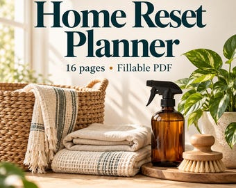 Cleaning Planner PDF, Fillable Home Reset and Decluttering Checklists, A4 and US Letter