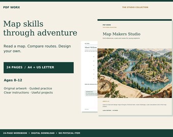 Map Skills Workbook PDF, Grid References and Scale Activities Ages 8–12