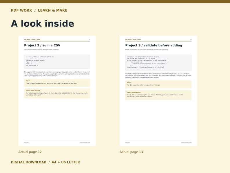 Actual PDF page preview for Python Everyday Tools, showing the document style before purchase.
