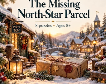 Christmas Mystery Game Printable, 8 Puzzles for Ages 8+, Family PDF Kit
