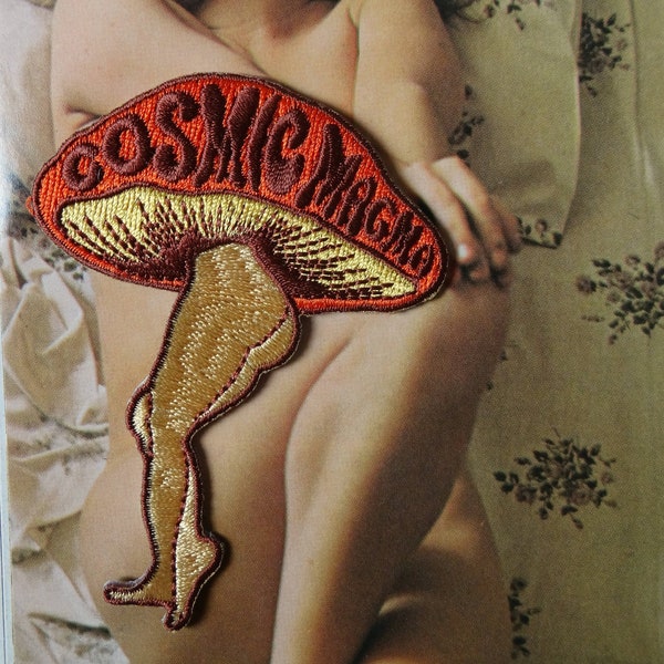 Cosmic Magma Vintage 70s psychedelic patch mushroom legs woman